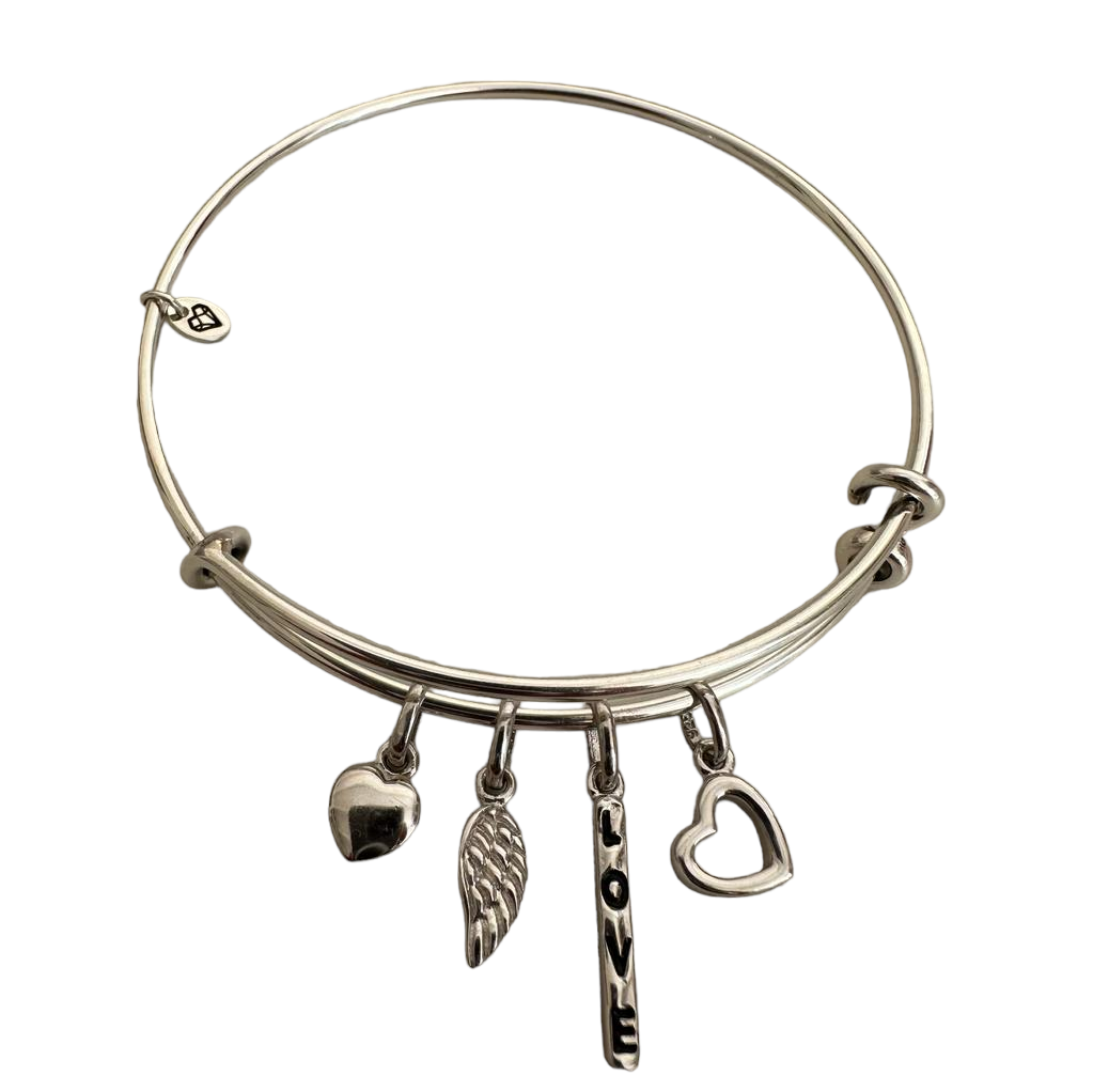 Elysian Charm Bangle & Charms Set - LOVE & COMPASSION - 7pc