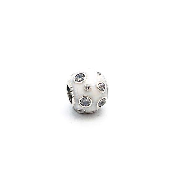 Elegant Full Moon Charm Bead - Stone Heart 