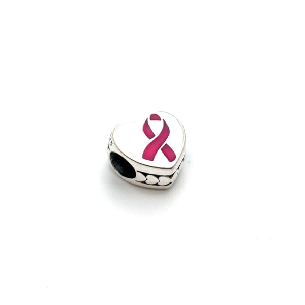 Heart Of Hope Breast Cancer Charm Bead - Stone Heart 