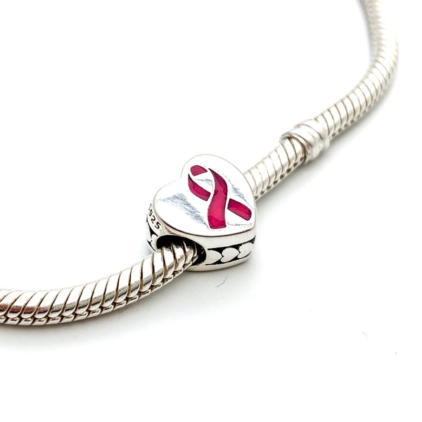 Heart Of Hope Breast Cancer Charm Bead - Stone Heart 