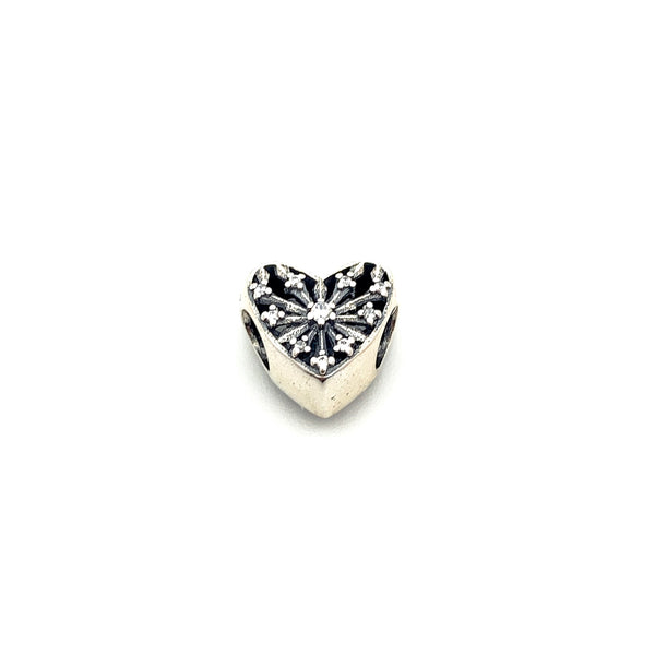 Radiant Heart Charm Bead - Stone Heart 