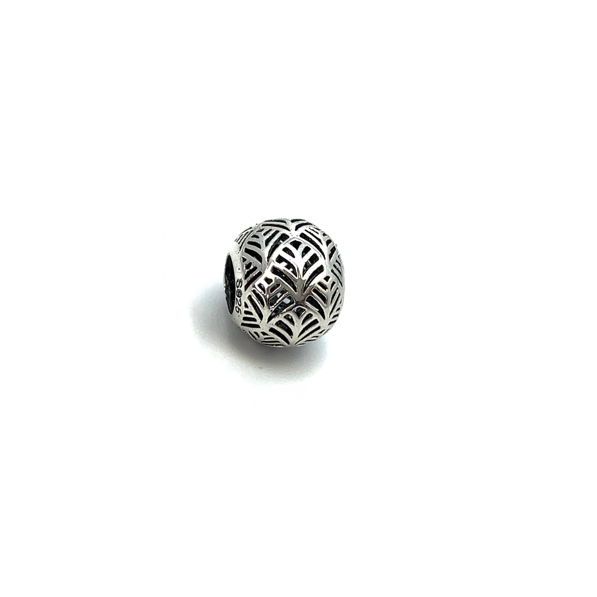 Tropicana Palm Leaf Charm Bead - Stone Heart 