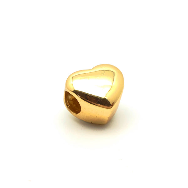 Plain Heart Charm Bead - Stone Heart 