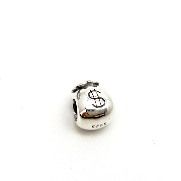 Money Bag Charm Bead - Stone Heart 