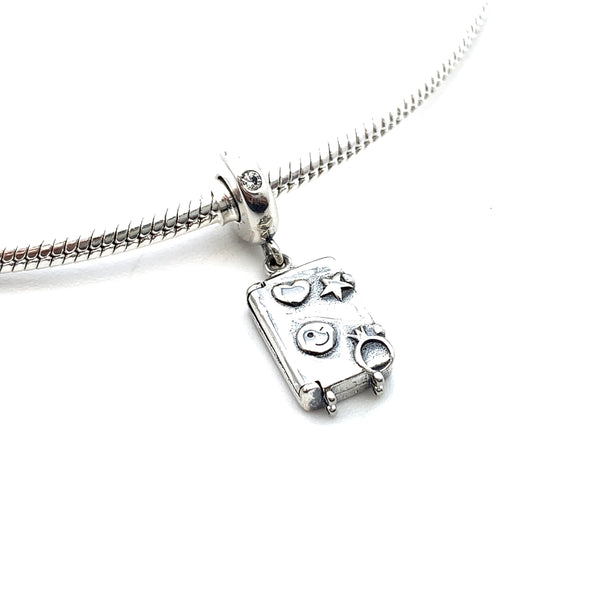 Suitcase - Ready to Explore Charm Dangle - Stone Heart 