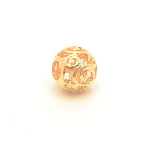 Openworks Gold Charm Bead - Stone Heart 