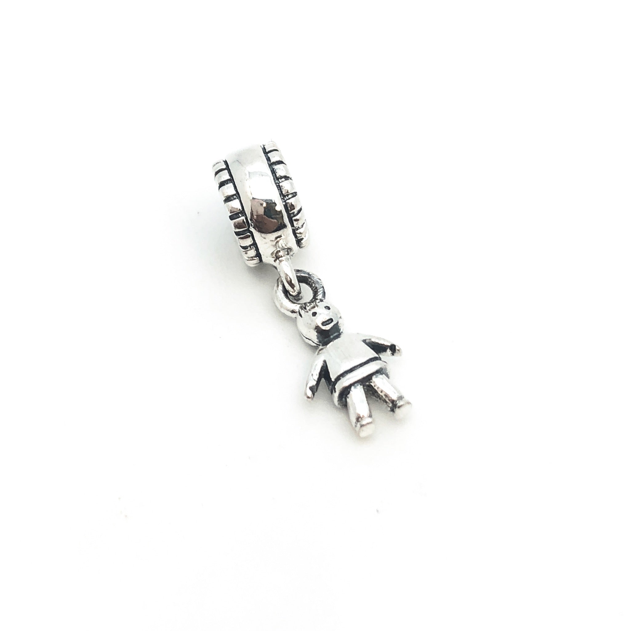 Boy Charm Dangle - Stone Heart 