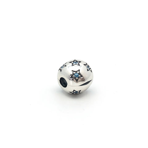 Crystal in Star Round Charm Bead Clip - Stone Heart 