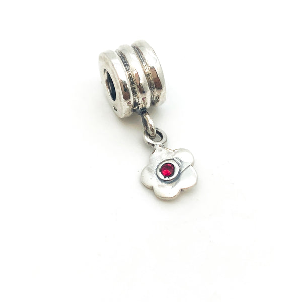 Daisy Dangling Charm Bead - Stone Heart 