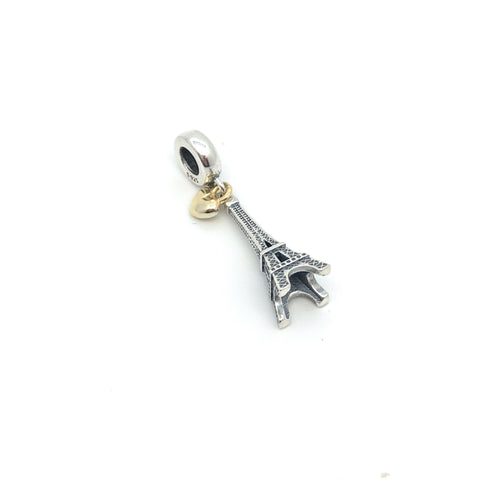 Eiffel Tower Dangling Charm Bead - Stone Heart 