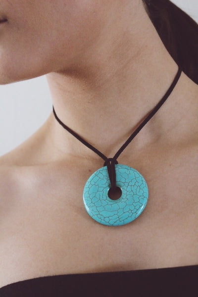 Turquoise (Imitation) Donut 50mm - Stone Heart 