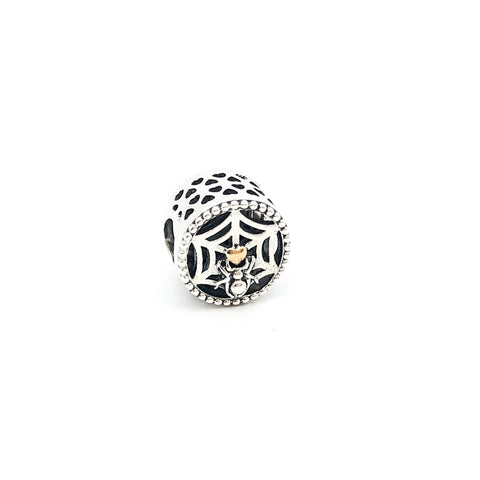 Spider Web Charm Bead - Stone Heart 