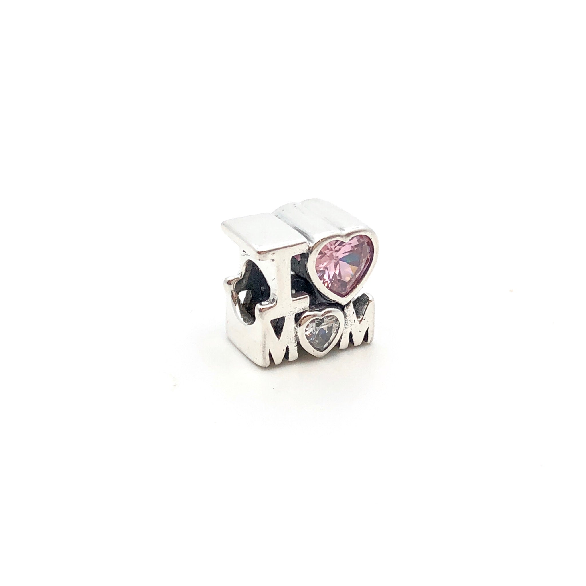 I🖤MOM Charm Bead - Stone Heart 