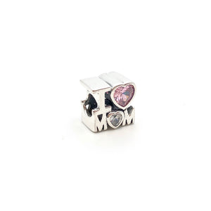 I🖤MOM Charm Bead - Stone Heart 