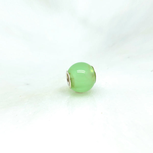 Gem Charm Bead - Green Fluorite - Stone Heart 