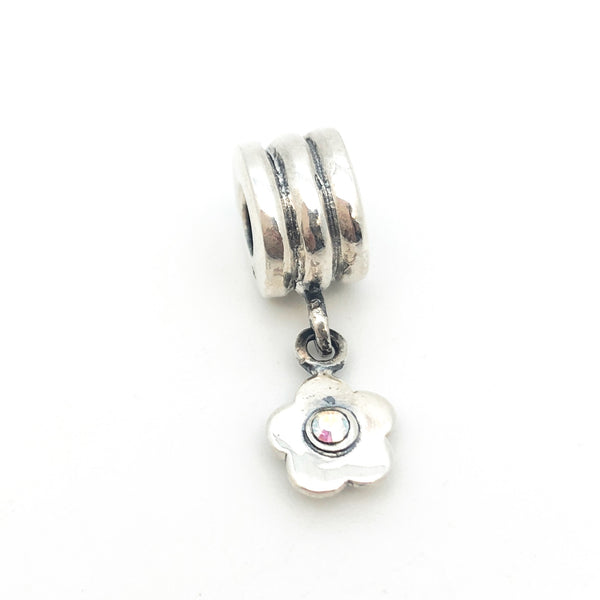 Daisy Dangling Charm Bead - Stone Heart 