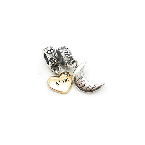 To the Moon Charm Bead Set - Stone Heart 