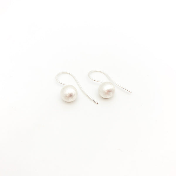 Satin Hook Earrings - Silver - Stone Heart 