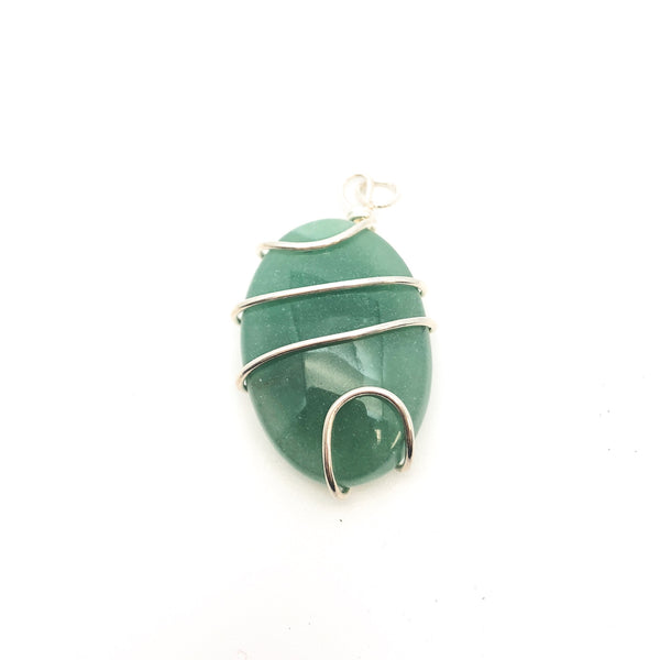 Wired Aventurine Pendant - Stone Heart 