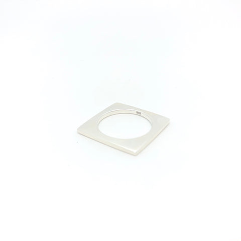 Square Flat Ring - Stone Heart 